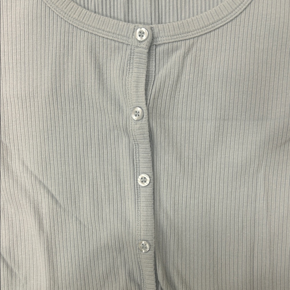 BP Light Blue Ribbed Crop Top - Picture 3 of 3
